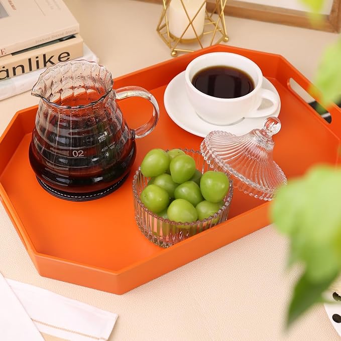 Orange Octagonal Serving Tray - Image 2