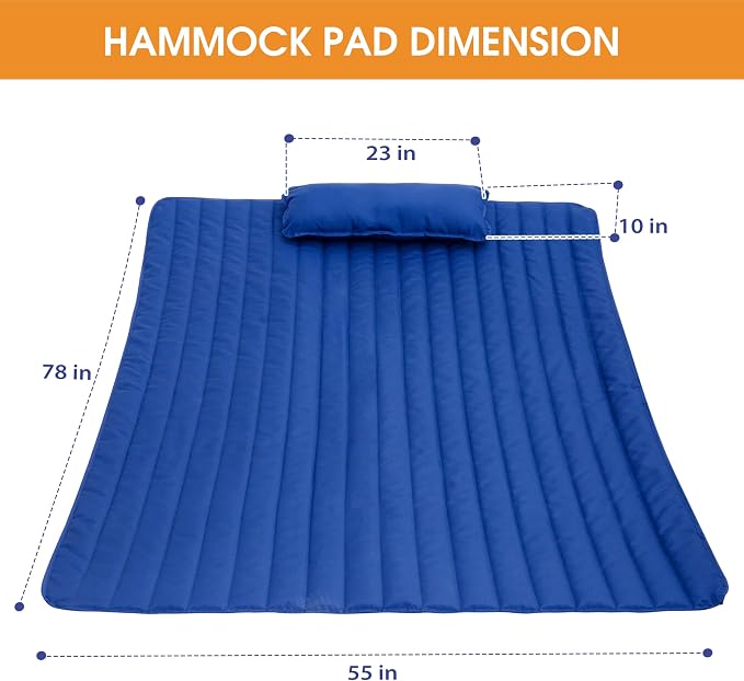 Lazy Daze Hammocks 2 Person Hammock Pad and Pillow Set, Double Polyester - Image 4