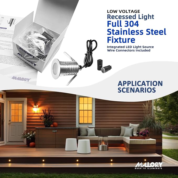 Low Voltage Deck Light 6-Pack, 1W 80 Lumens Landscape Lighting, φ35 mm Recessed - Image 4