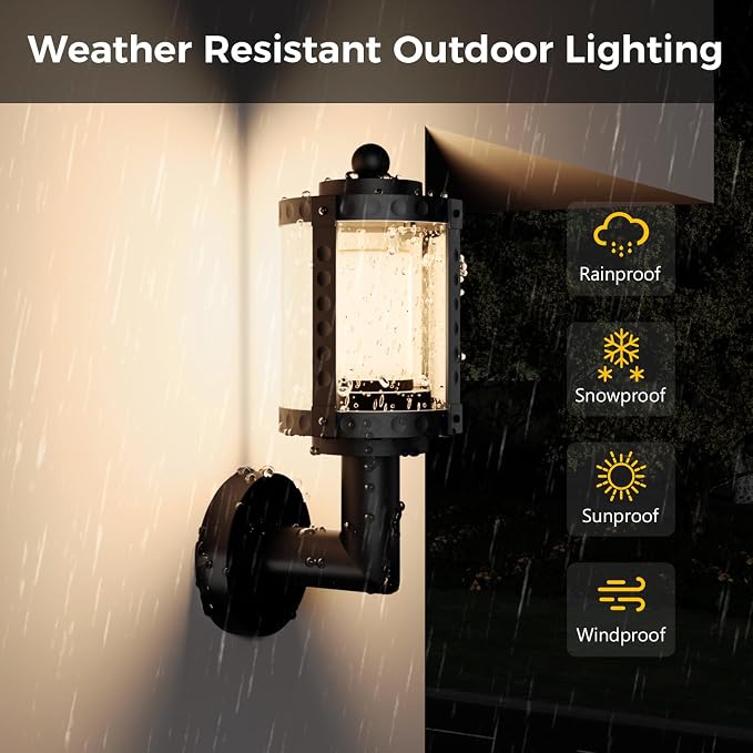 XMCOSY+ Outdoor Wall Sconce, 1100LM Exterior Wall Lantern Light Fixtures - Image 7