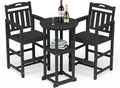 Outdoor Bistro Bar Set, Patio High Top Table and Bar Height Tall Adirondack by Suunyn