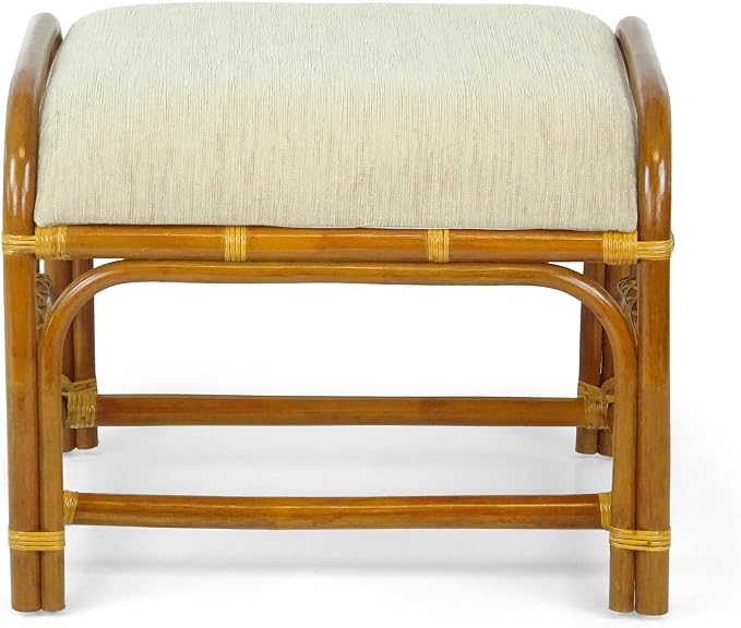 Krit Handmade Rattan Wicker Ottoman Footstool - Image 7