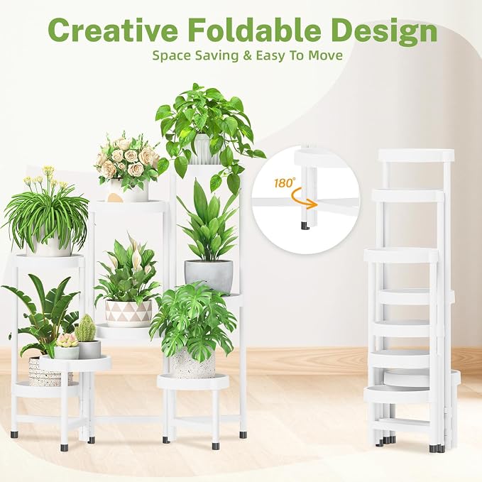 iDavosic.ly 8 Tier Folding Plant Stand Indoor Outdoor - Image 3
