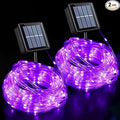 QITONG 2 Pack Purple Solar Rope Lights, Each 33ft 100 LED String Lights by QITONG