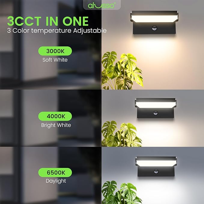 ALUSSO® 20W/40W/55W LED Outdoor Motion Sensor Wall Light, 3000K/4000K/6500K - Image 3