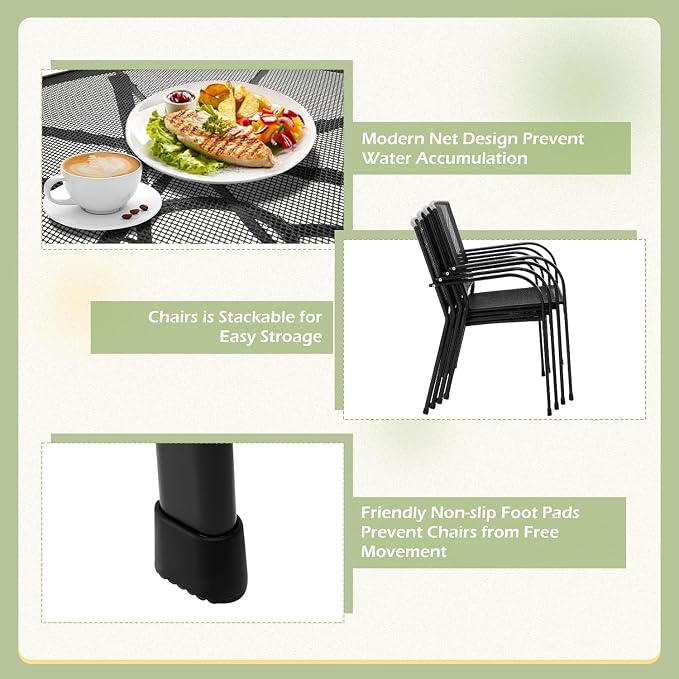 AECOJOY Metal Patio Table and Chairs Set - Image 6