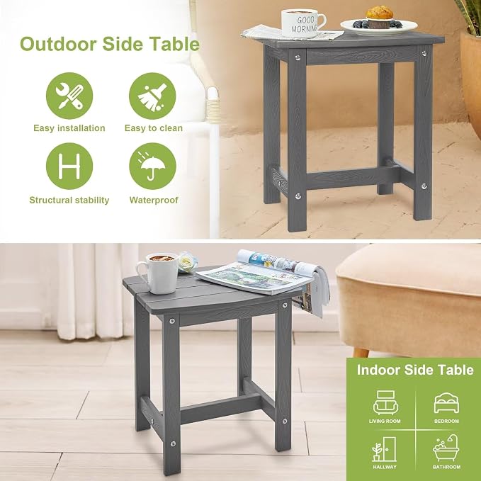 Y&M Outdoor Side Table, HIPS Adirondack Small Single Table, Waterproof Square - Image 6