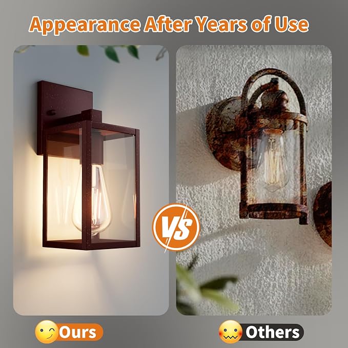 2 Pack Oil Rubbed Bronze Exterior Lighting Fixtures Wall Mount, Outside Front - Image 5