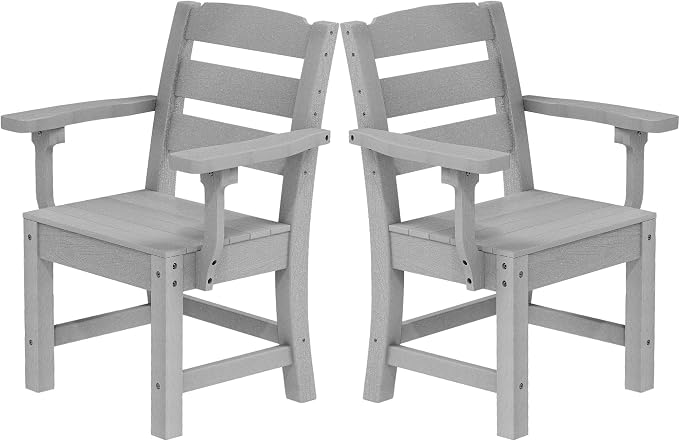 YITAHOME HDPE Chairs Set of 2, Sturdy Patio Chair w/Max Bearing 330 LBS by YITAHOME
