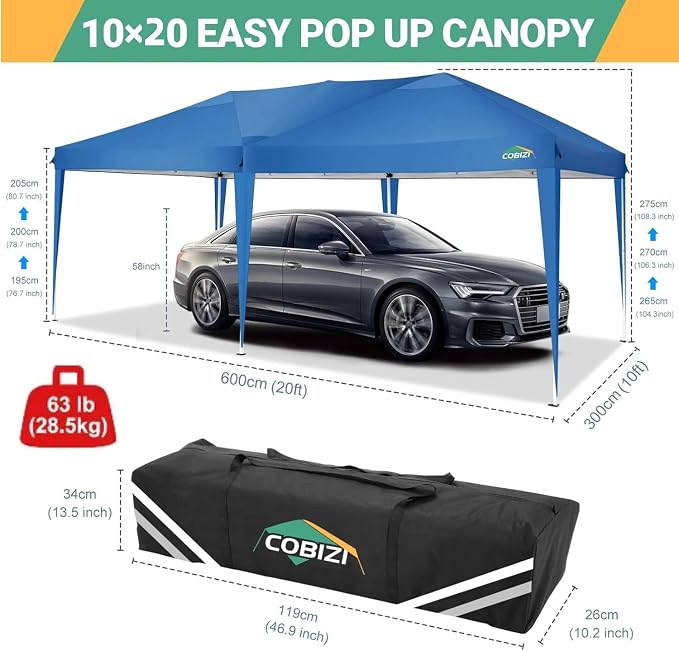 COBIZI Canopy 10x20 Pop Up Canopy - Image 3
