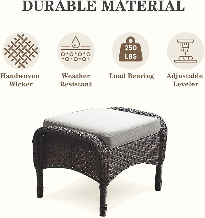 Belord Outdoor Ottomans for Patio Foot Rest - Image 5