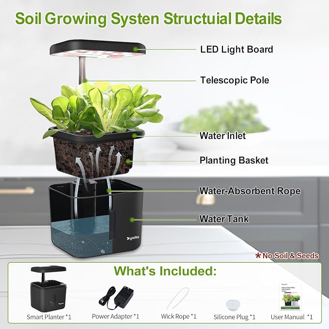 Indoor Garden Growing Systems Self-Watering Plant Pot Smart Gardening System - Image 6