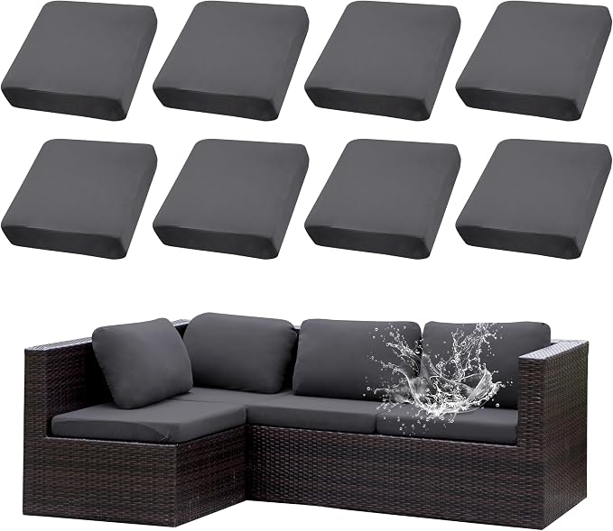 Outdoor Cushion Covers Set, Replacement by SUKAIKEQA