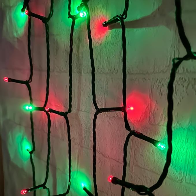 75.8 FT 200 LED Red and Green Christmas Lights Indoor Outdoor, Timer & Memory - Image 5