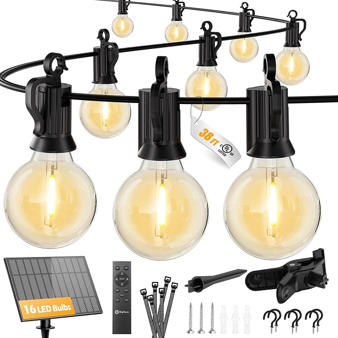 Brightown 38FT Solar String Lights Outdoor by Brightown