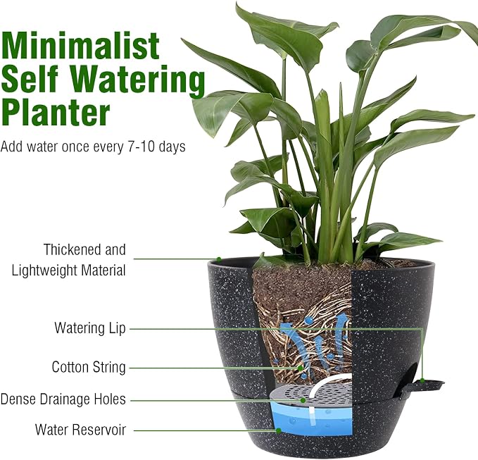12 inch Large Self Watering Pots, Plant Pots - Image 4