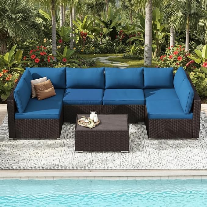 HOMREST Outdoor Replacement Cushions, Water-Resistant 4" Thick Seat Cushion - Image 2