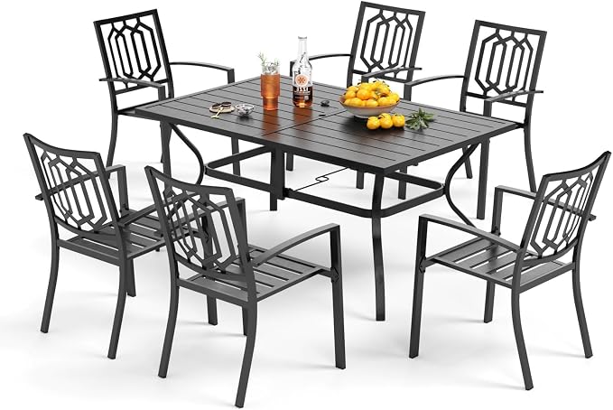 PHI VILLA 7 Piece Outdoor Dining Set by PHIVILLAThepioneerofcomfortablehouseholdsupplies