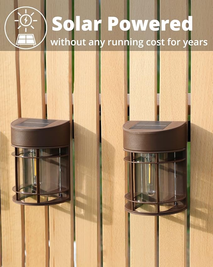 Solar Fence Lights, 8 Pack Deck Light Waterproof Solar Outdoor Lights - Image 3