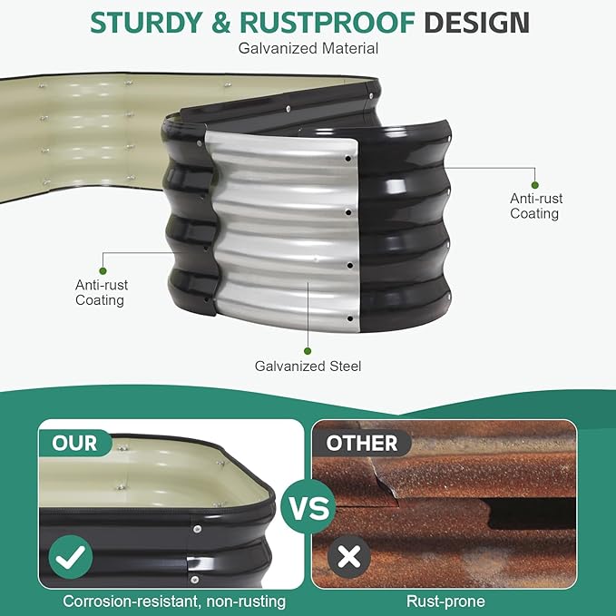 3 in 1 Galvanized Raised Garden Bed - Image 4
