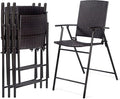 LUARANE Folding 4 Pieces Wicker Rattan Chairs, Tall Bar Stool Set by LDAILY