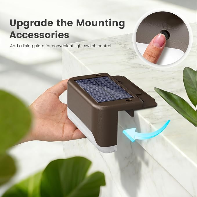 SOLPEX Solar Deck Lights Outdoor, Solar Fence Lights Waterproof LED Step Light - Image 4