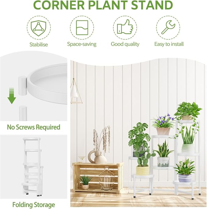 iDavosic.ly 7 Tier Large Plant Stand Indoor, 10 Inch Wide Tall Corner Metal - Image 5