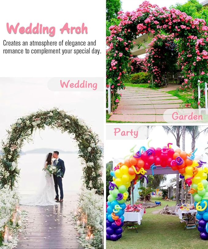 Queension Metal Arch Backdrop Stand 7Ft Wide 7.7Ft High, Wedding Arch Frame - Image 5