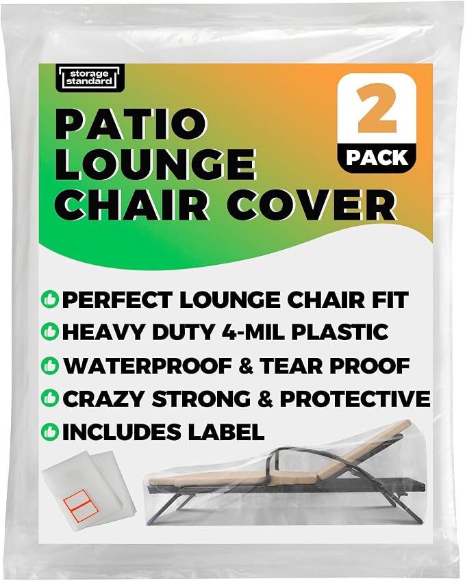 2-Pack Waterproof Outdoor Chaise Lounge Covers - Image 8