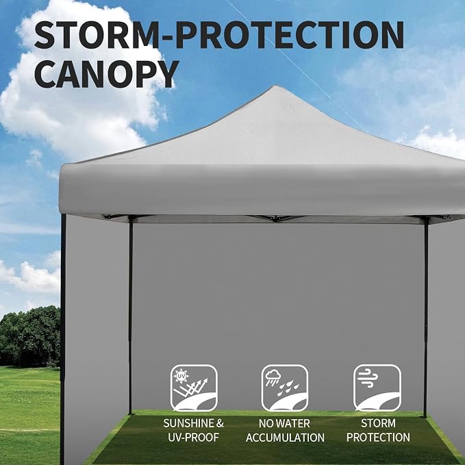 10x10 Pop up Canopy Tent with Sidewalls, Heavy Duty Waterproof Sun Shade Canopy - Image 2