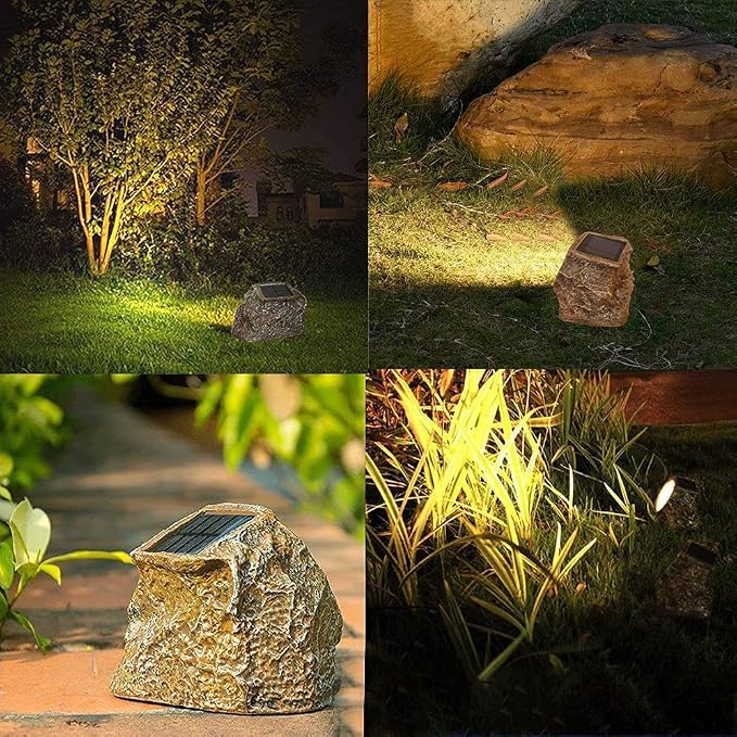 EiGreen 4 Pack Solar Garden Rock Lights Outdoor Decorative, 10 LED Waterproof - Image 8