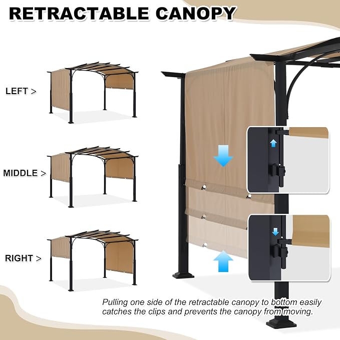 MASTERCANOPY 10x10ft Outdoor Retractable Pergola - Image 4