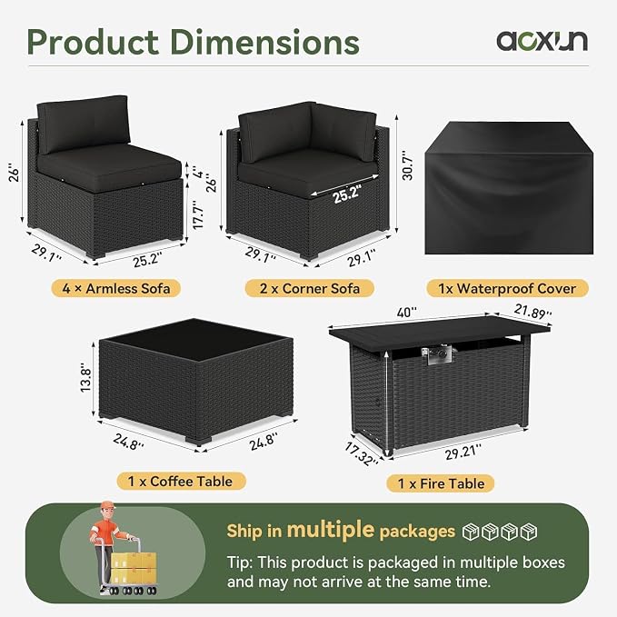 Aoxun 8 Piece Patio Furniture Set - Image 2