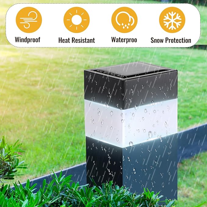 20 Pack Solar Fence Post Cap Lights 2 x 2 Inches Solar Fence Post Caps Lights - Image 5