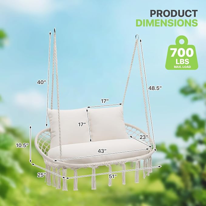 Magshion Double Hammock Swing Chair - Image 2