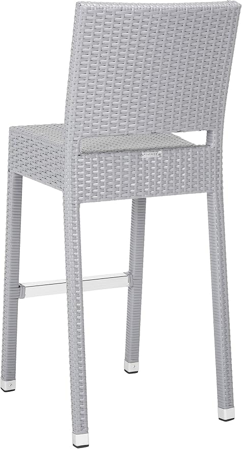 SAFAVIEH Outdoor Collection Bethel Grey Indoor/Outdoor Bar Stool - Image 5