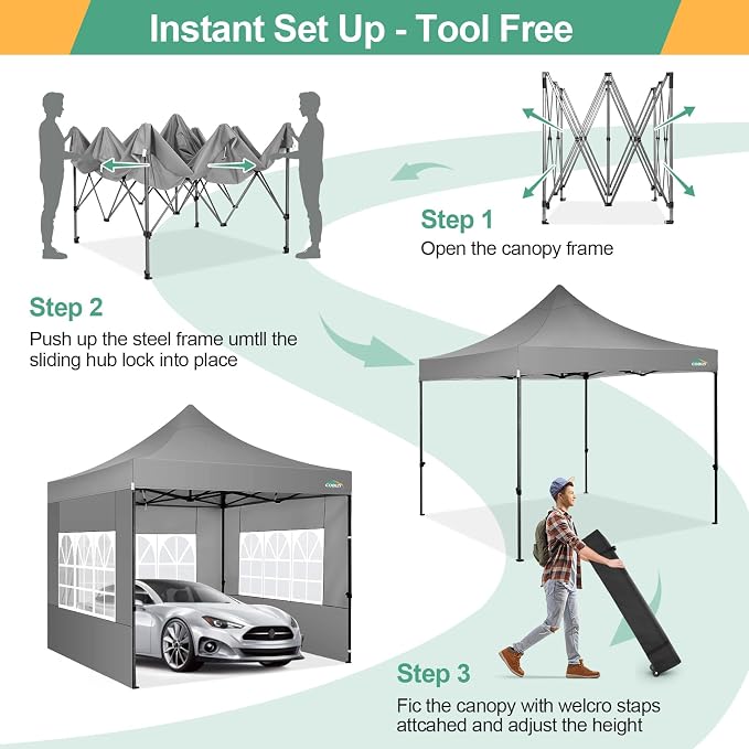 COBIZI 10x10 Pop Up Canopy - Image 2