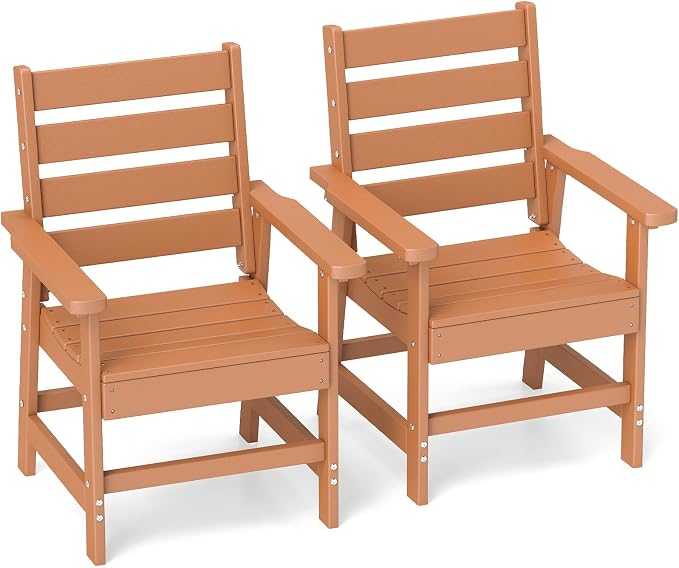 GREENVINES Outdoor Dining Chairs Set of 2 | HDPE | Patio Chair | All-Weather | by GreenVines