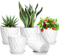 7 inch Plant Pots for Indoor Outdoor Plants, 5 Pack Thick Nursery Pots by Meowell