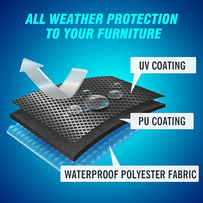 Velway Patio Furniture Cover Outdoor Waterproof Rectangular Patio Table Chair - Image 7