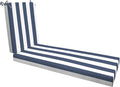 Honeycomb Outdoor Heritage Chaise, 24 x 73, Cabana Stripe Blue & White Chair by Honeycomb