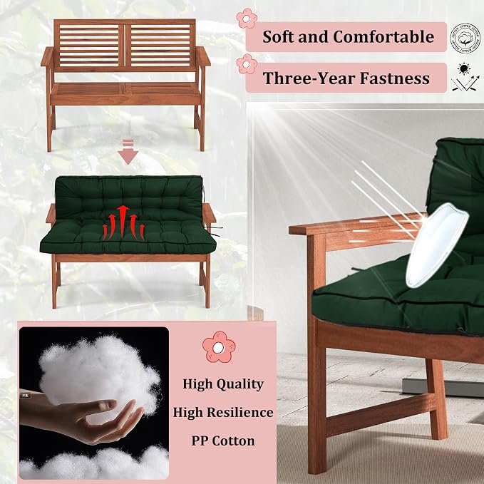 2-3 Seat Swing Replacement Cushion, Outdoor Bench Cushions - Image 4