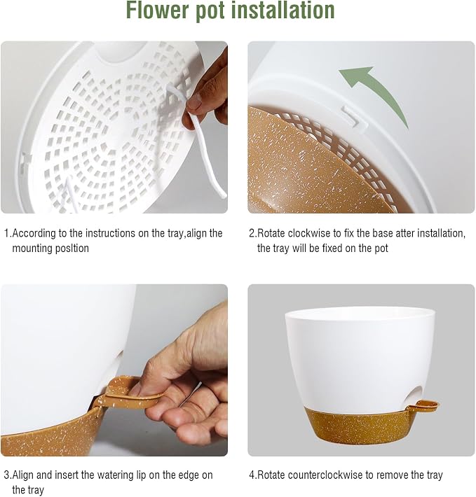 12 inch Large Self Watering Pots, Flower Plant Pots - Image 5