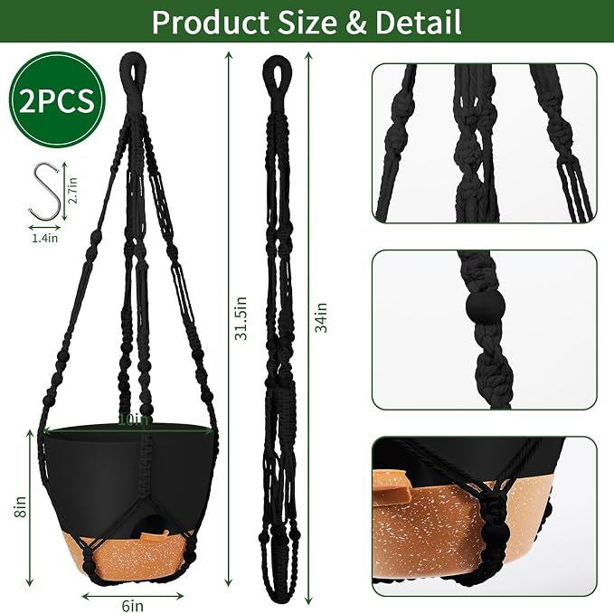 GARDIFE 10 Inch Hanging Planters - Image 2