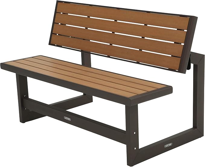 LIFETIME 60054 Convertible Bench / Table, Faux Wood Construction by Lifetime