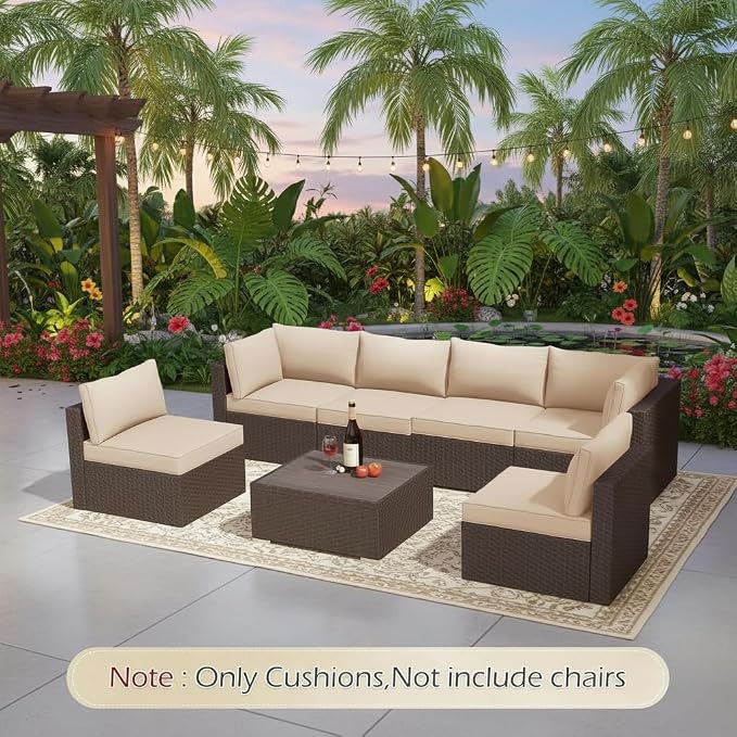 HOMREST Outdoor Replacement Cushions, 14-Piece Patio Furniture Cushion Set - Image 8