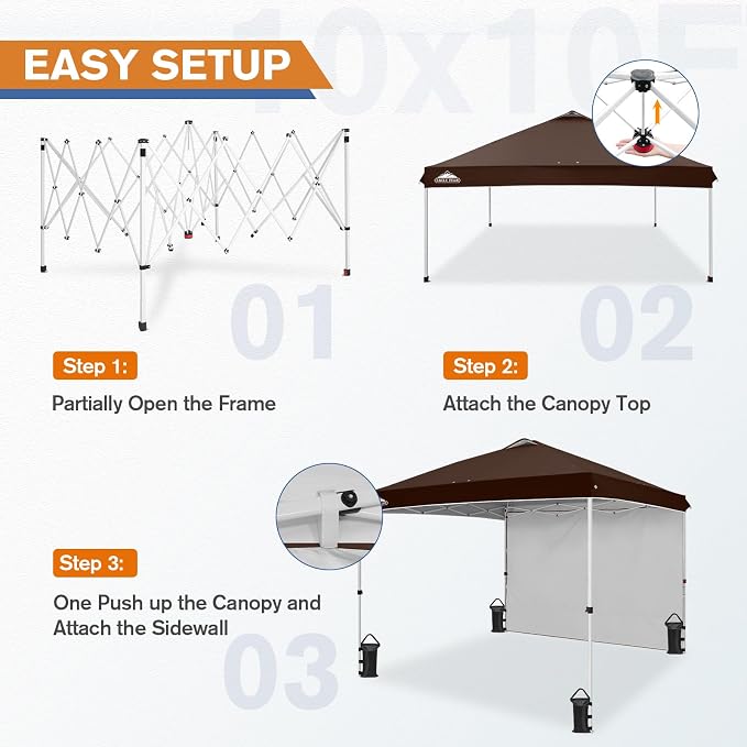 EAGLE PEAK Commercial Canopy 10x10 Pop Up Canopy Tent - Image 2