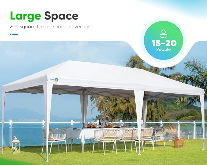 Quictent 10x20 Pop up Canopy Without Sidewalls Easy up Canopy Tent Instant - Image 4