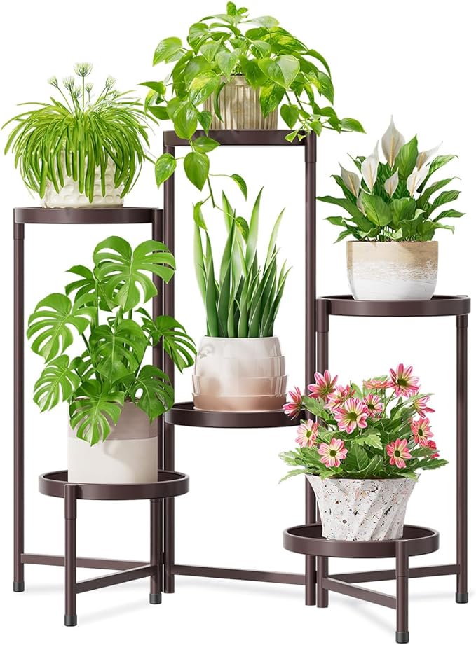 iDavosic.ly 6 Tier Large Plant Stand Indoor, 10 Inch Wide Tall Corner Metal by iDavosicly
