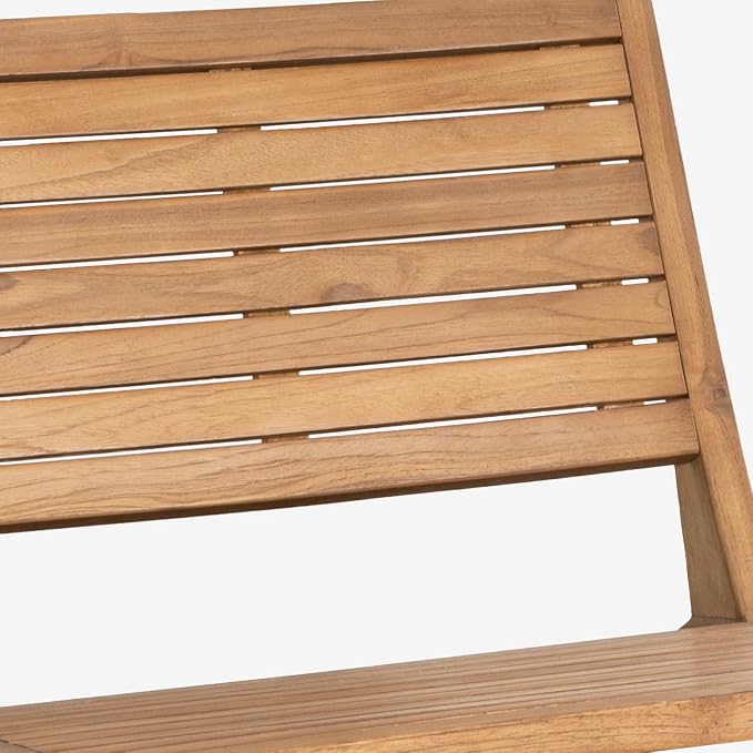 JONATHAN Y PAT2000A Leo Mid-Century Modern Wood Armless Outdoor Patio Chair - Image 5